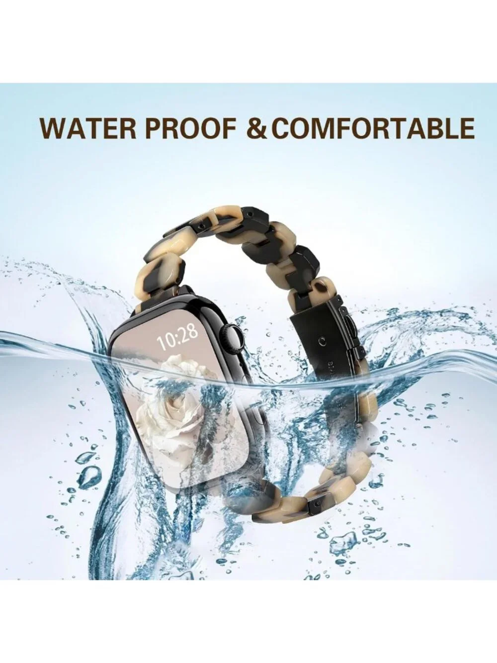 Slim Resin Band for Apple Watch - Lightweight Thin Bracelet Strap for Women